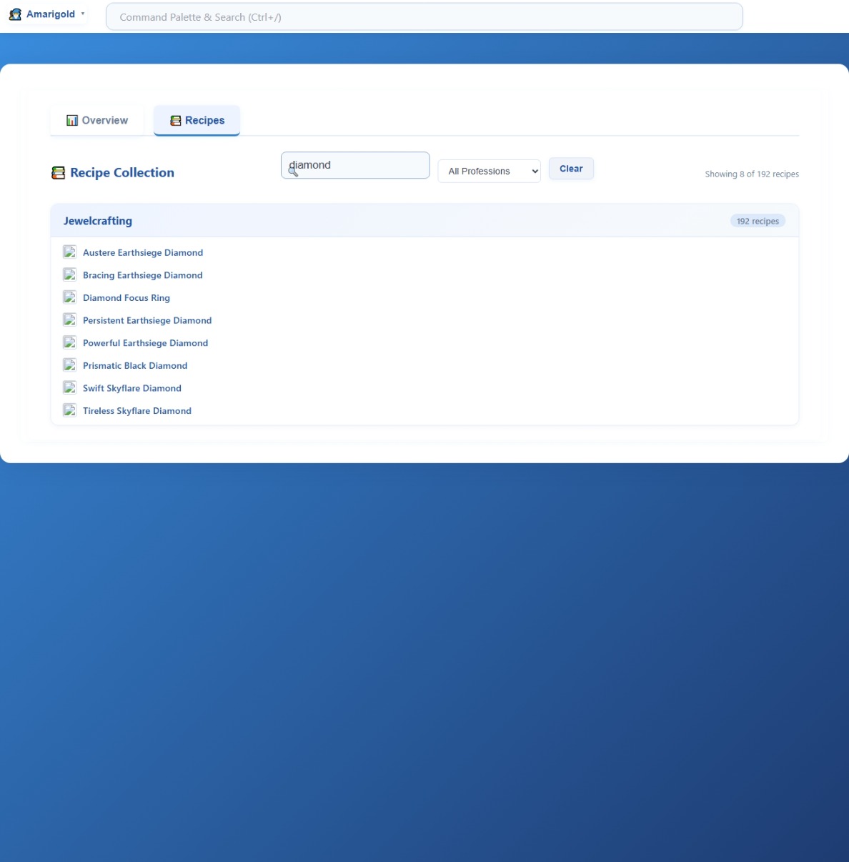 9.2   Professions   Recipes